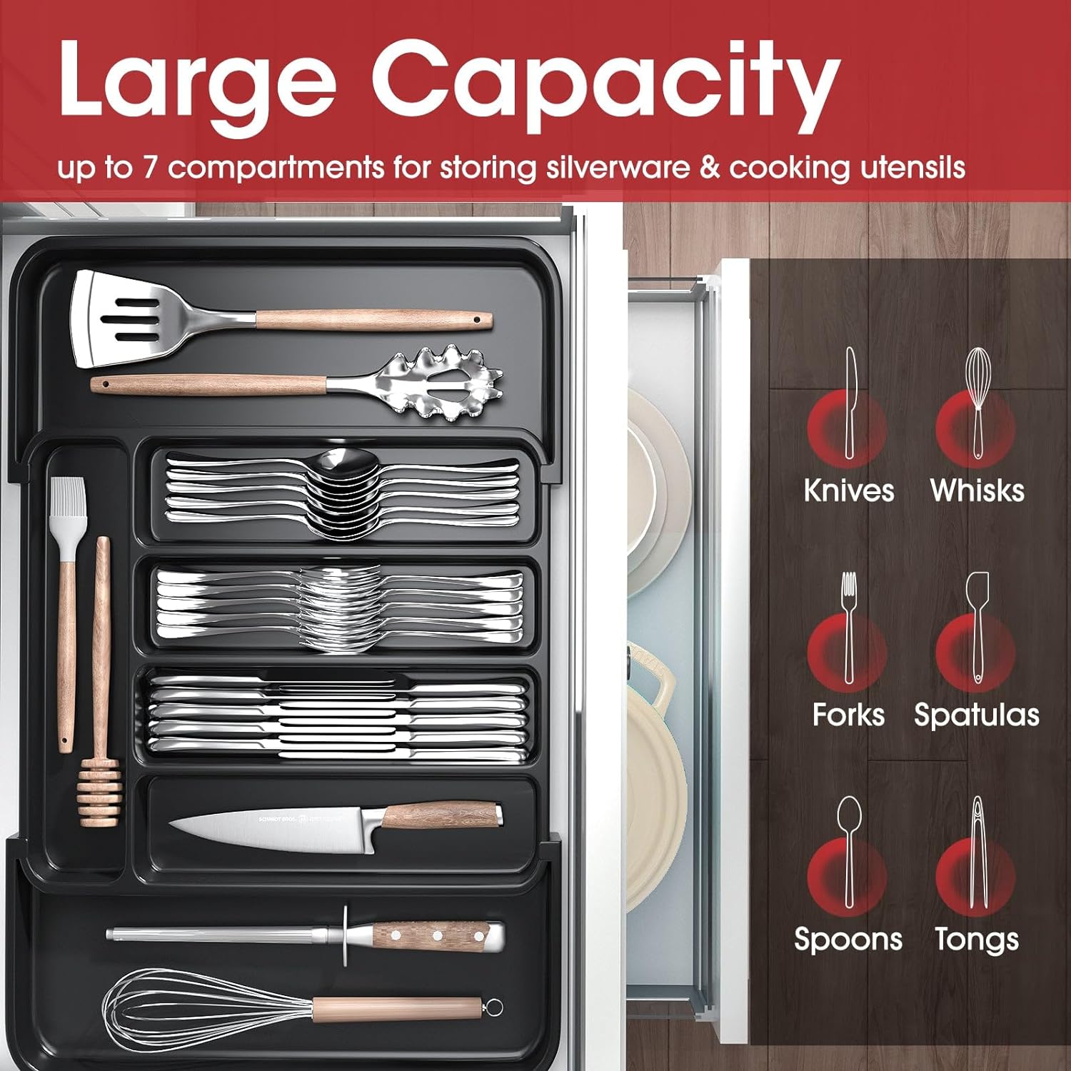 Silverware Organizer, Expandable Kitchen Drawer Organizer, Adjustable Utensil Organizer, Cutlery Drawer Organizer, Multipurpose Kitchen Organizer Silverware Organizer, Expandable Kitchen Drawer Organizer, Adjustable Utensil Organizer, Cutlery Drawer Organizer, Multipurpose Kitchen Organizer